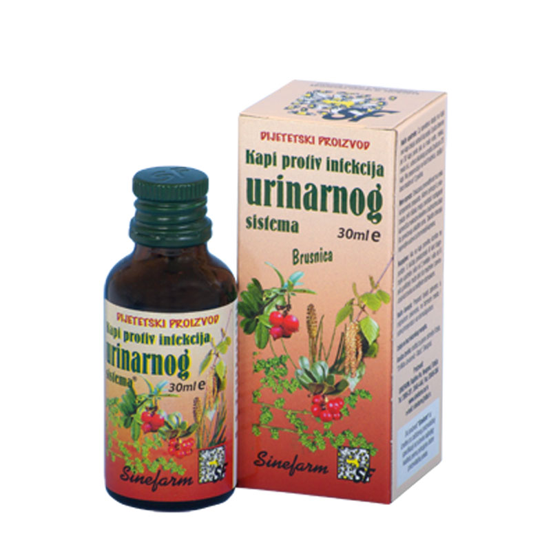 KAPI PROTIV URINARNIH INFEKCIJA - BRUSNICA, SINEFARM, 30ml